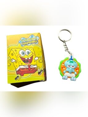 4/$20 SpongeBob SquarePants Squidward Green & Blue Keychain